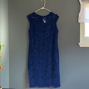 Lace navy blue dress